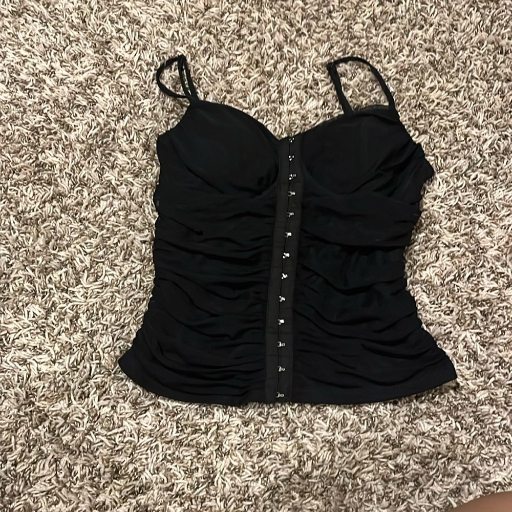 Moa Moa corset style Large ruffle black spaghetti strap🖤🖤